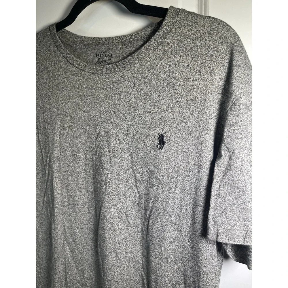 Ralph Lauren Polo Shirt‎ Mens Heather Gray Regular Fit Pony Logo Crew Neck Large